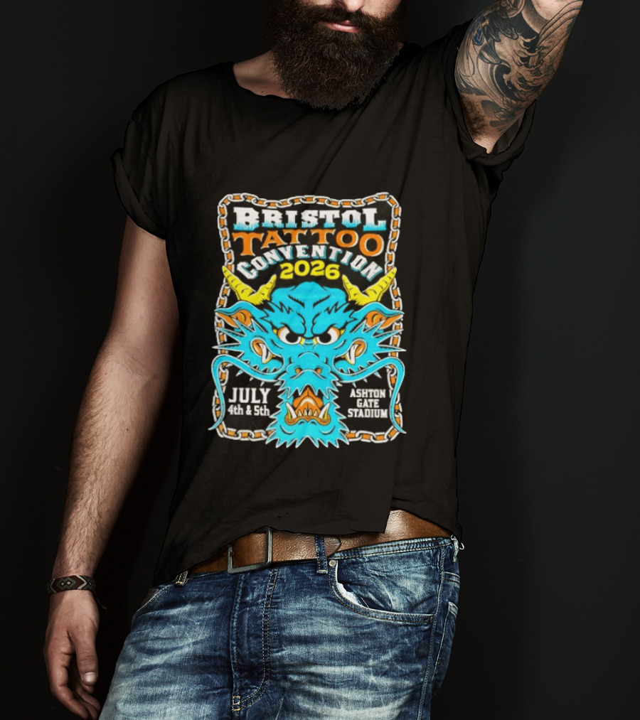 Bristol Tattoo Convention 2026 July 4th And 5th Ashton Gate Stadium Dragon T-Shirt