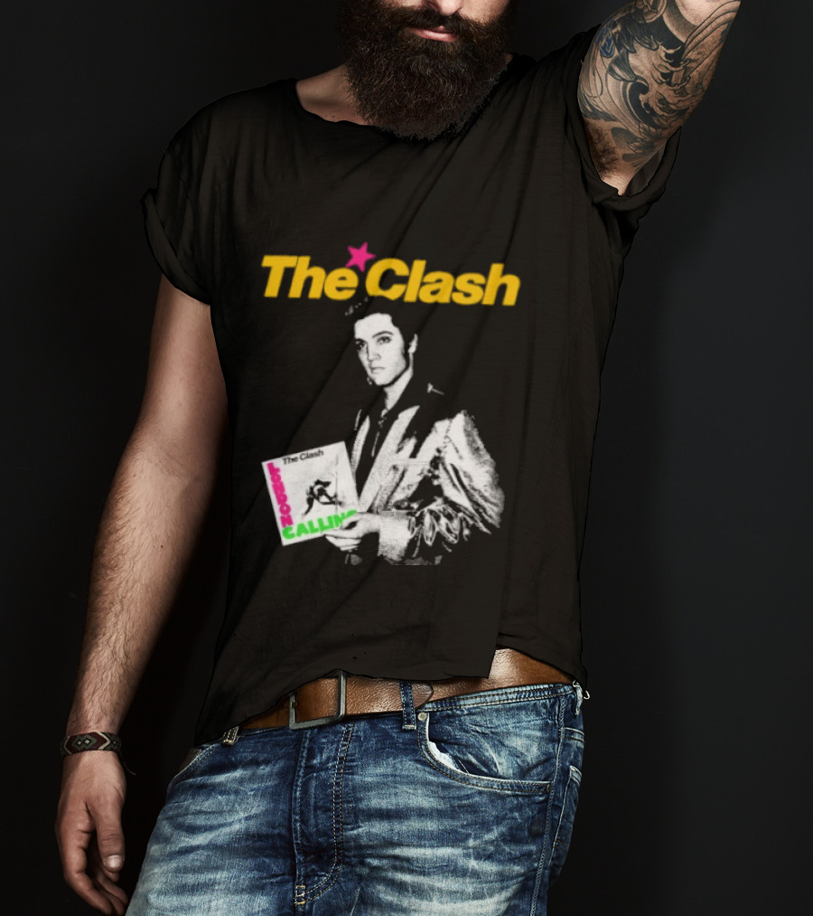 The Clash Elvis Presley London Calling Album Image T-Shirt