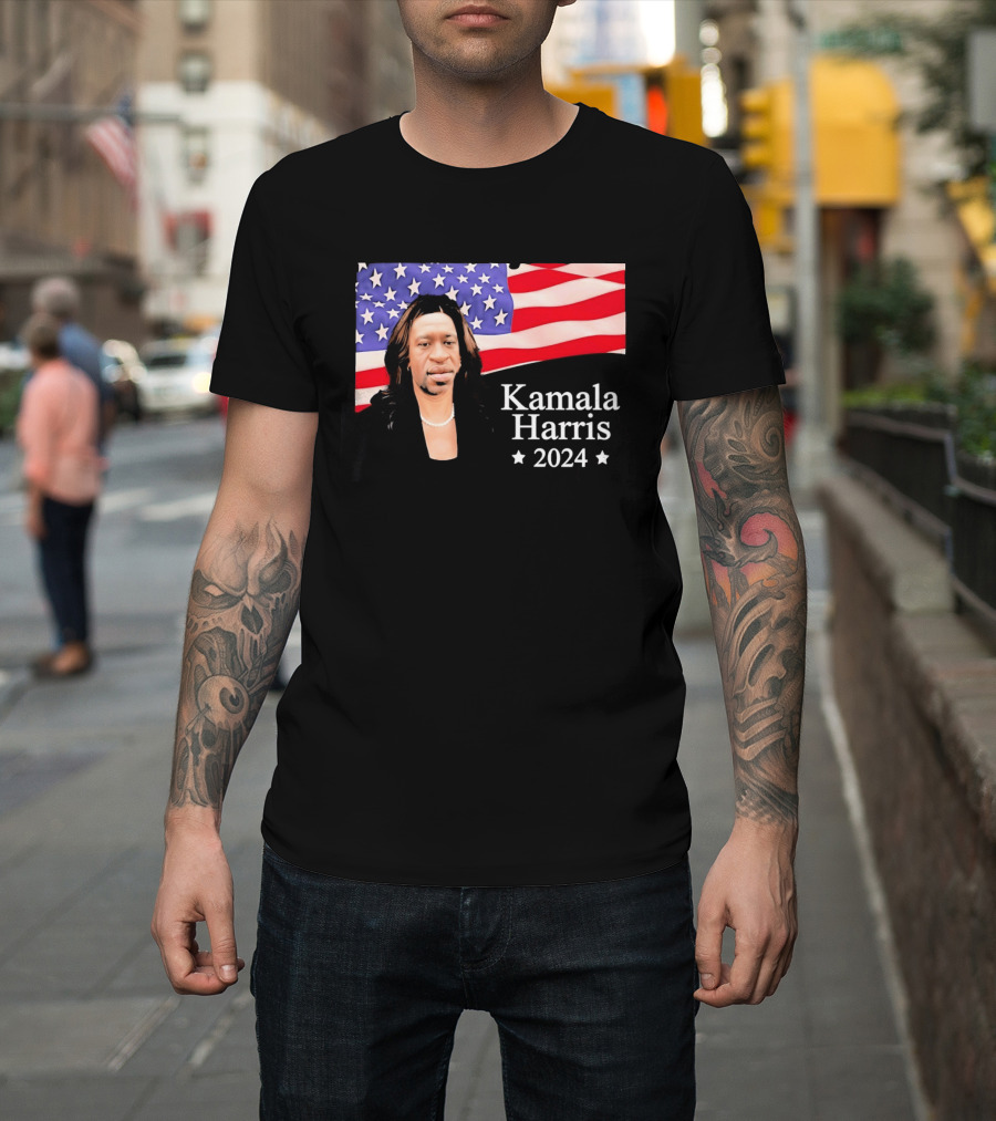 Kamala Harris 2024 Political Satire American Flag T-Shirt