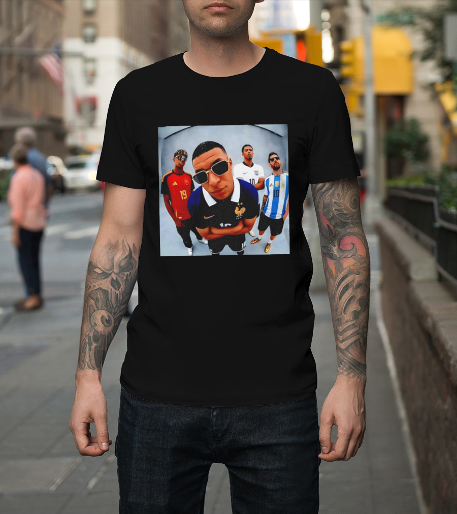 Kylian Mbappe Jude Bellingham Lionel Messi Football Stars Selfie Spain England Argentina France T-Shirt