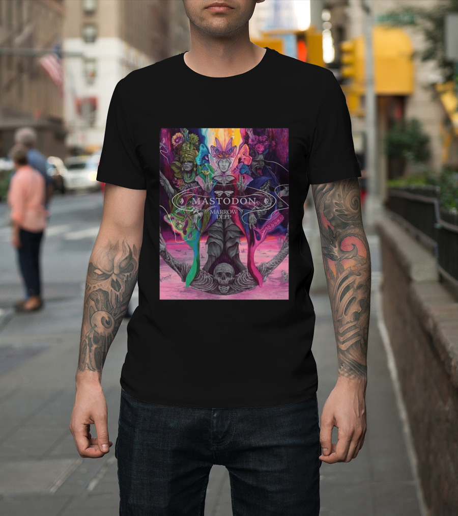 Mastodon Marrow Deep Psychedelic Album Art With Skull And Figures T-Shirt