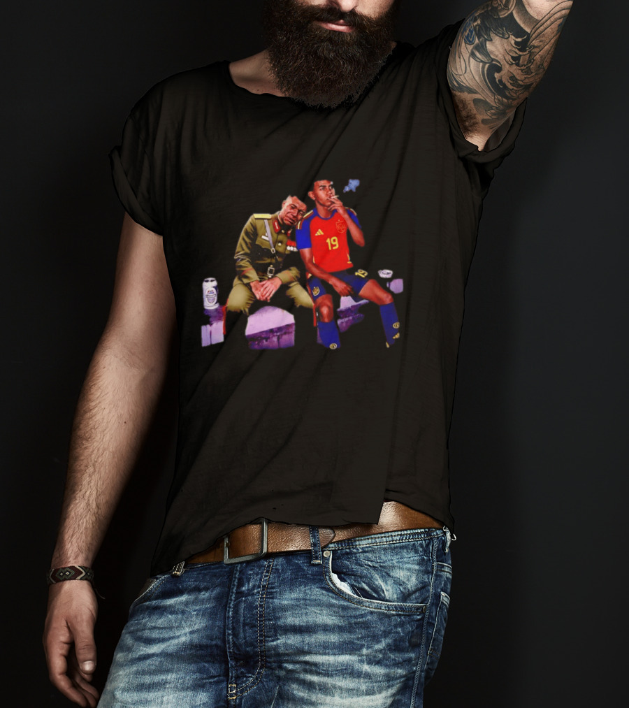 Mbappe And Yamal Drink Beer And Smoking 2026 Meme With Soccer Jerseys T-Shirt