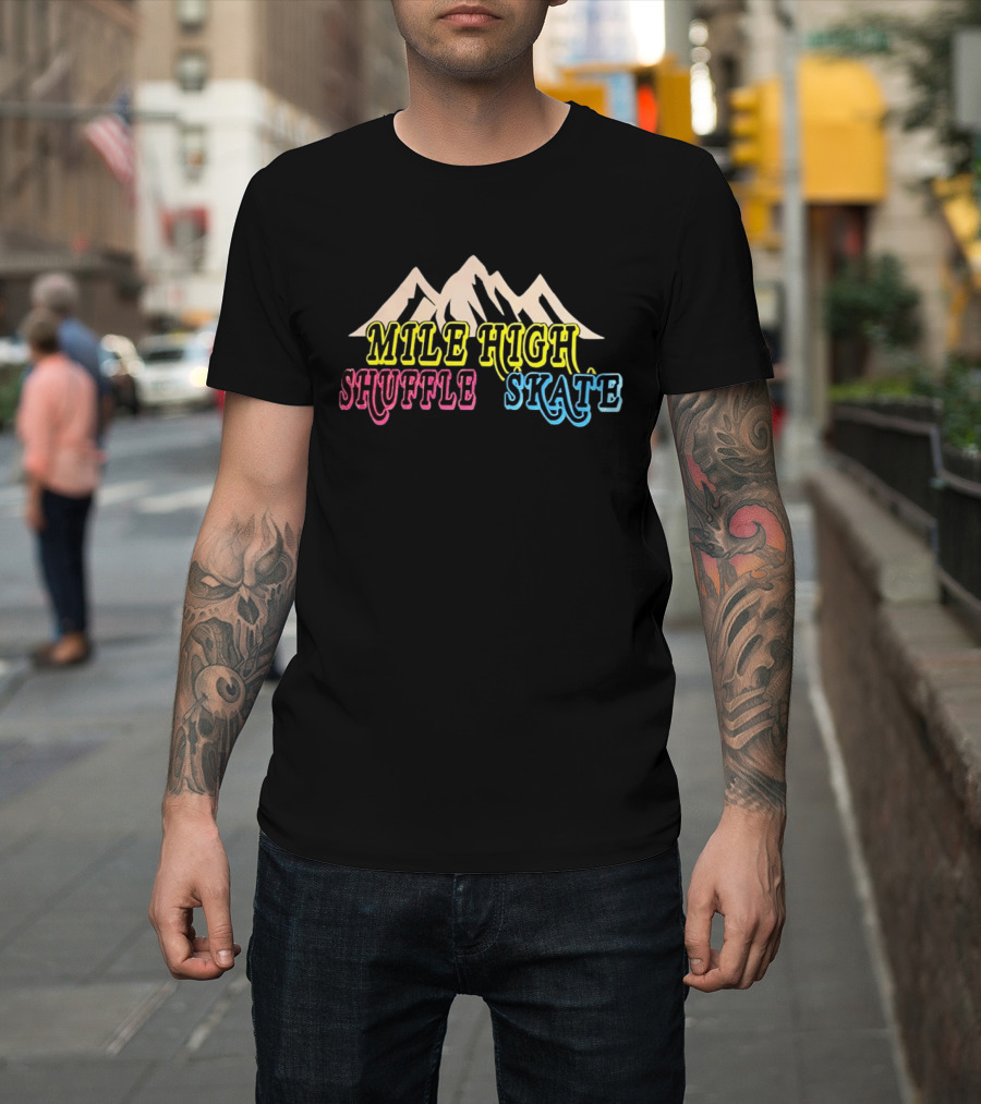 Mile High Shuffle Skate Roller Skating Mountain T-Shirt