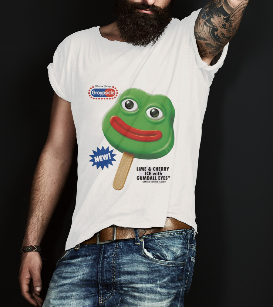 Groypsicle Lime And Cherry Ice With Gumball Eyes Limited Edition Made In Chicago T-Shirt