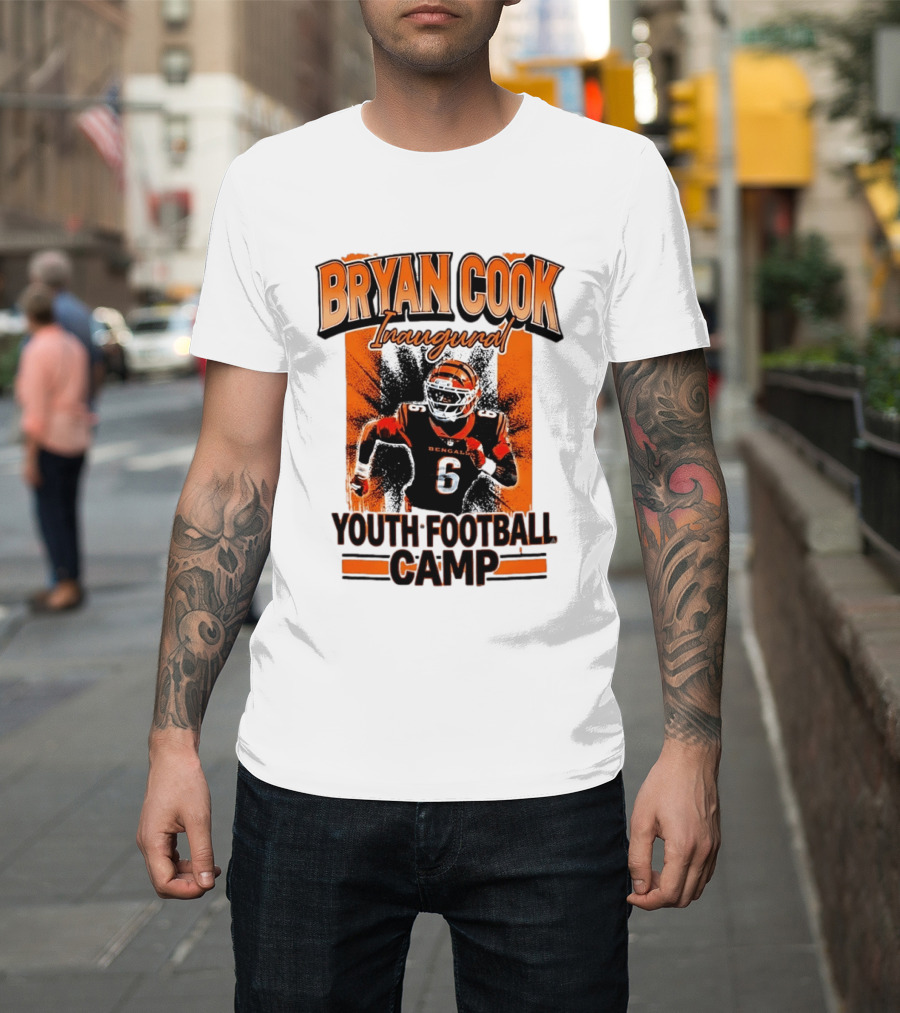 Bryan Cook Inaugural Youth Football Camp Cincinnati Bengals Player Number 6 T-Shirt