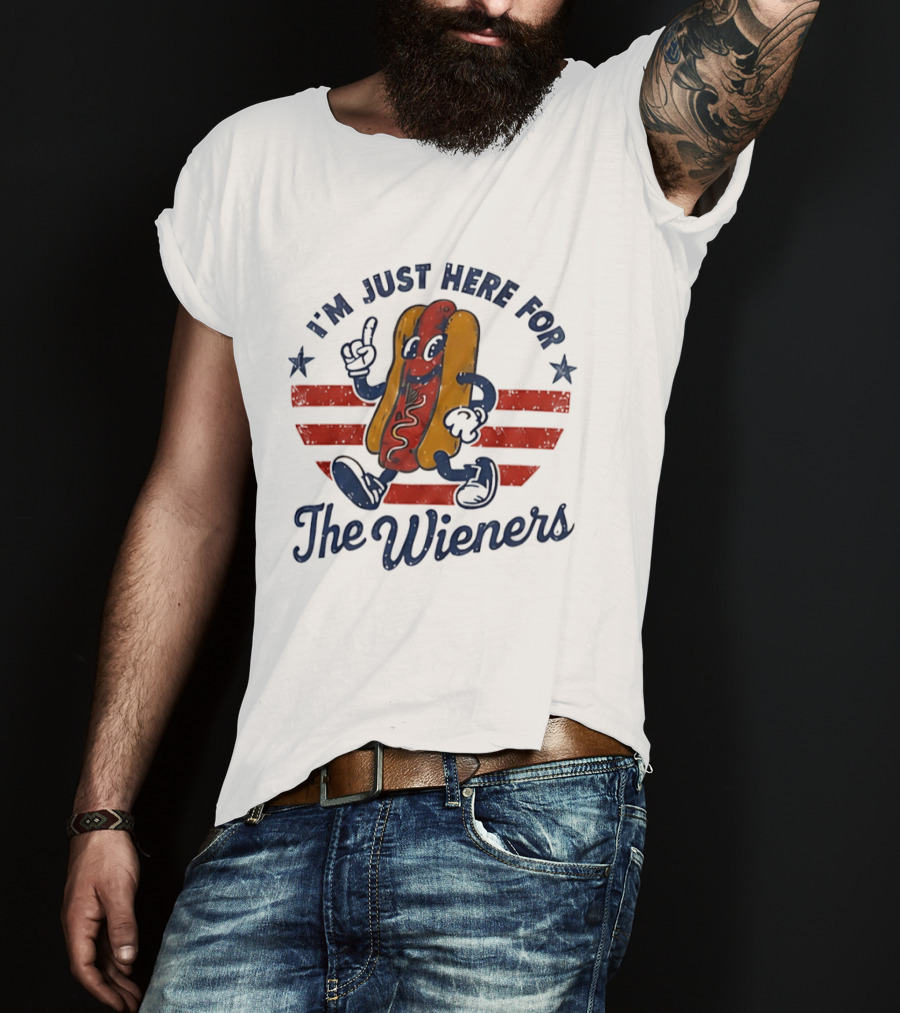 I'm Just Here For The Wieners Hot Dog Fun T-Shirt