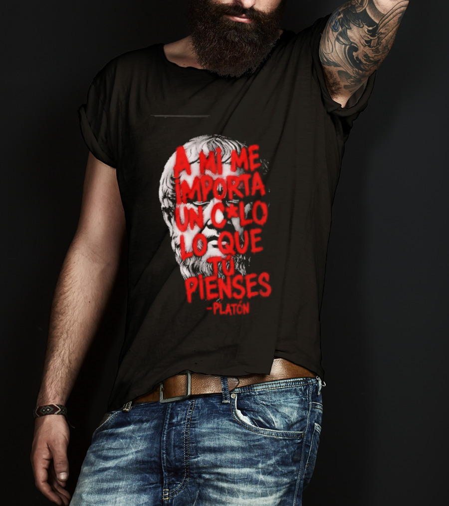 A Mi Me Importa Un Culo Lo Que Tu Pienses Platón Skull T-Shirt