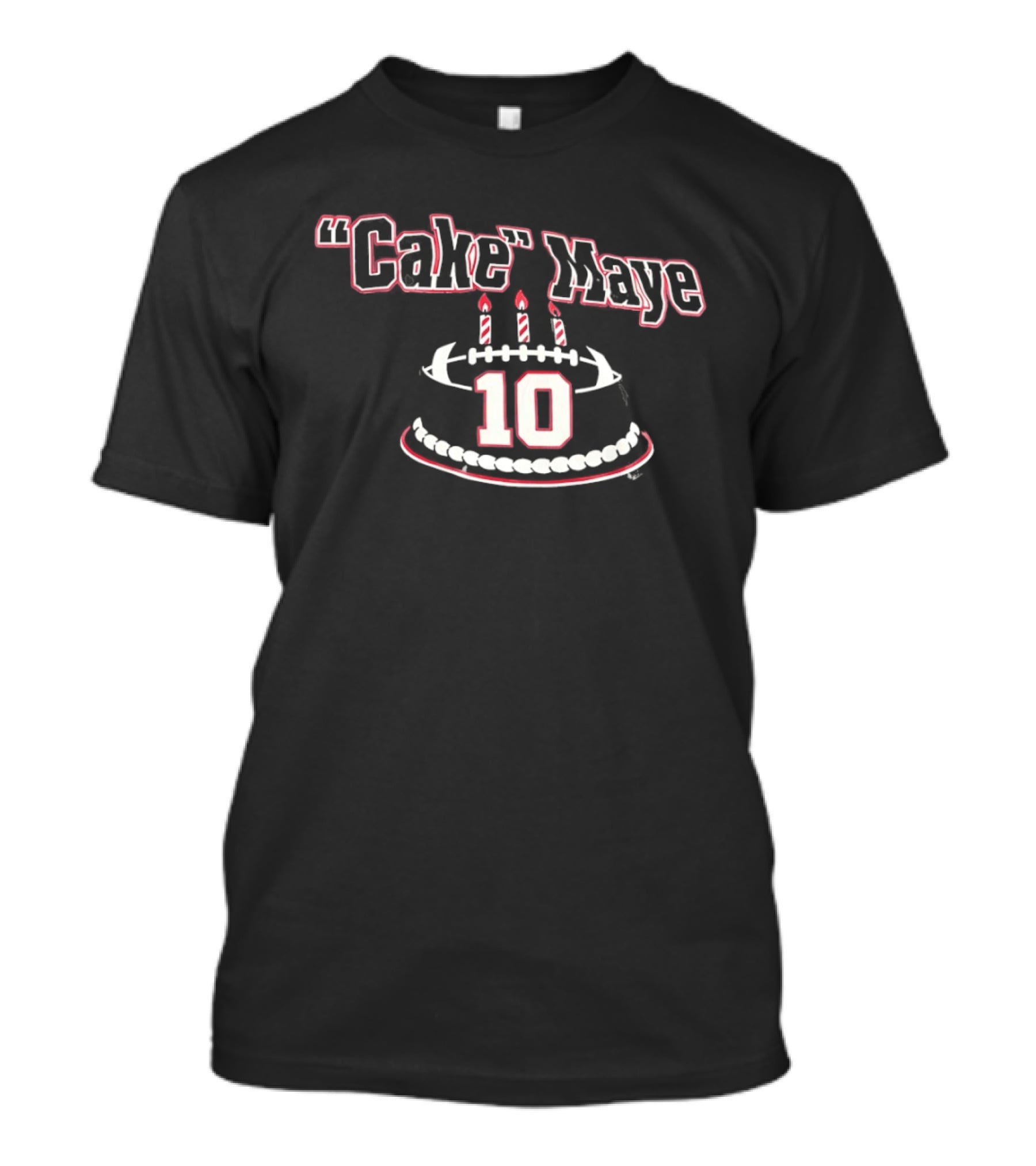 New England Patriots Cake Maye 10 Birthday Football T-Shirt