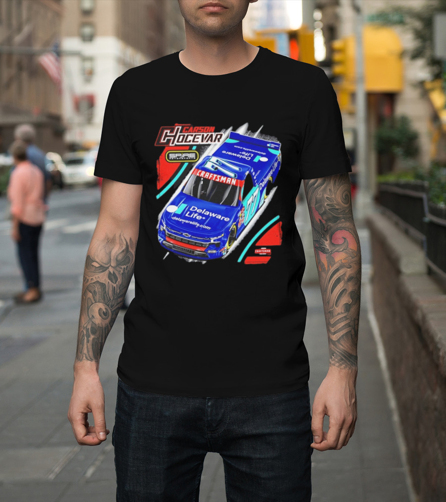 Carson Hocevar Spire Motorsports #77 Delaware Life Craftsman Racing T-Shirt