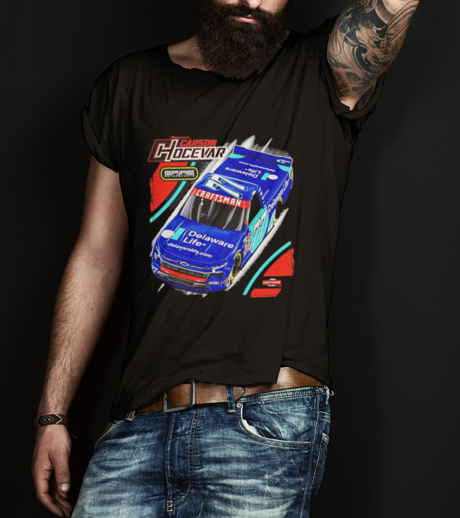 Carson Hocevar Spire Motorsports #77 Delaware Life Craftsman Racing T-Shirt