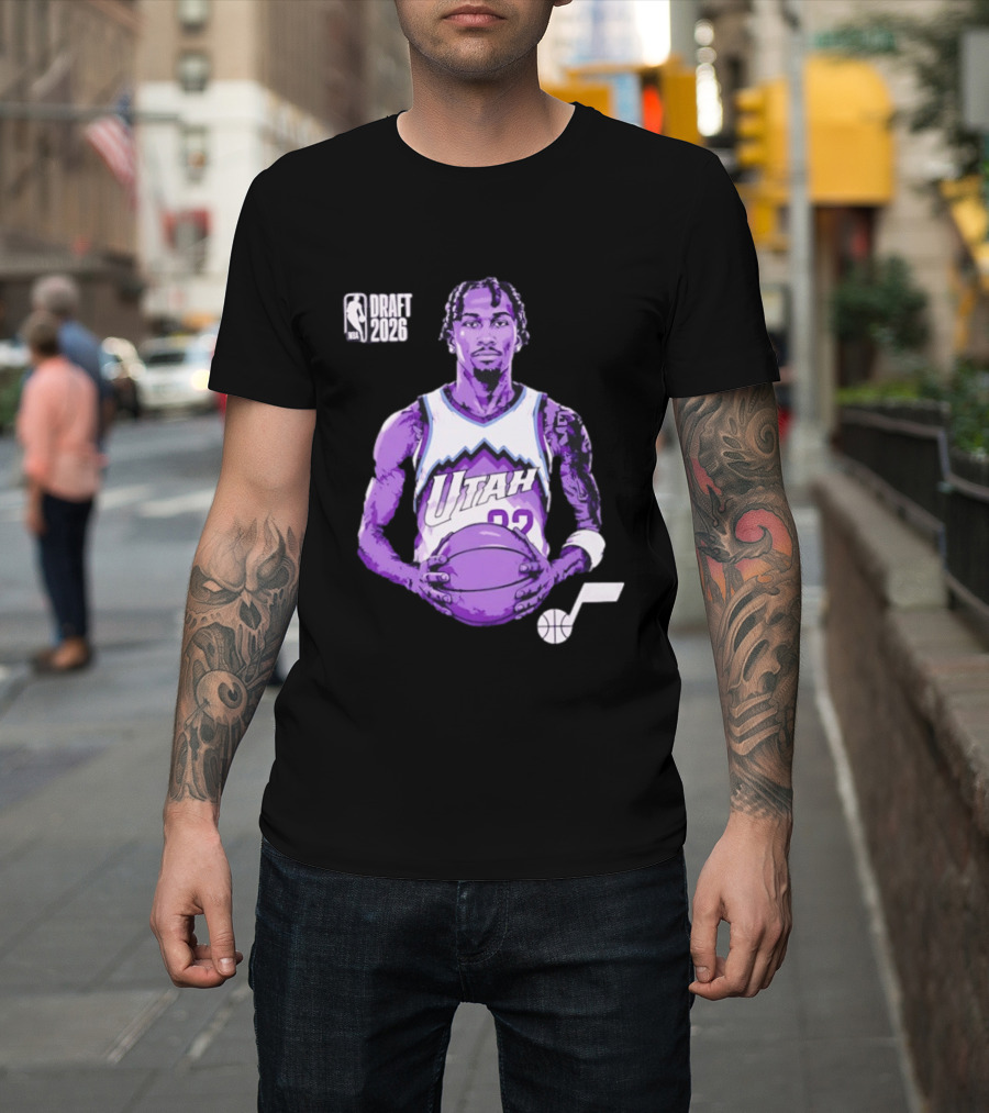 Utah Jazz 2026 NBA Draft Darryn Peterson Fade Basketball T-Shirt