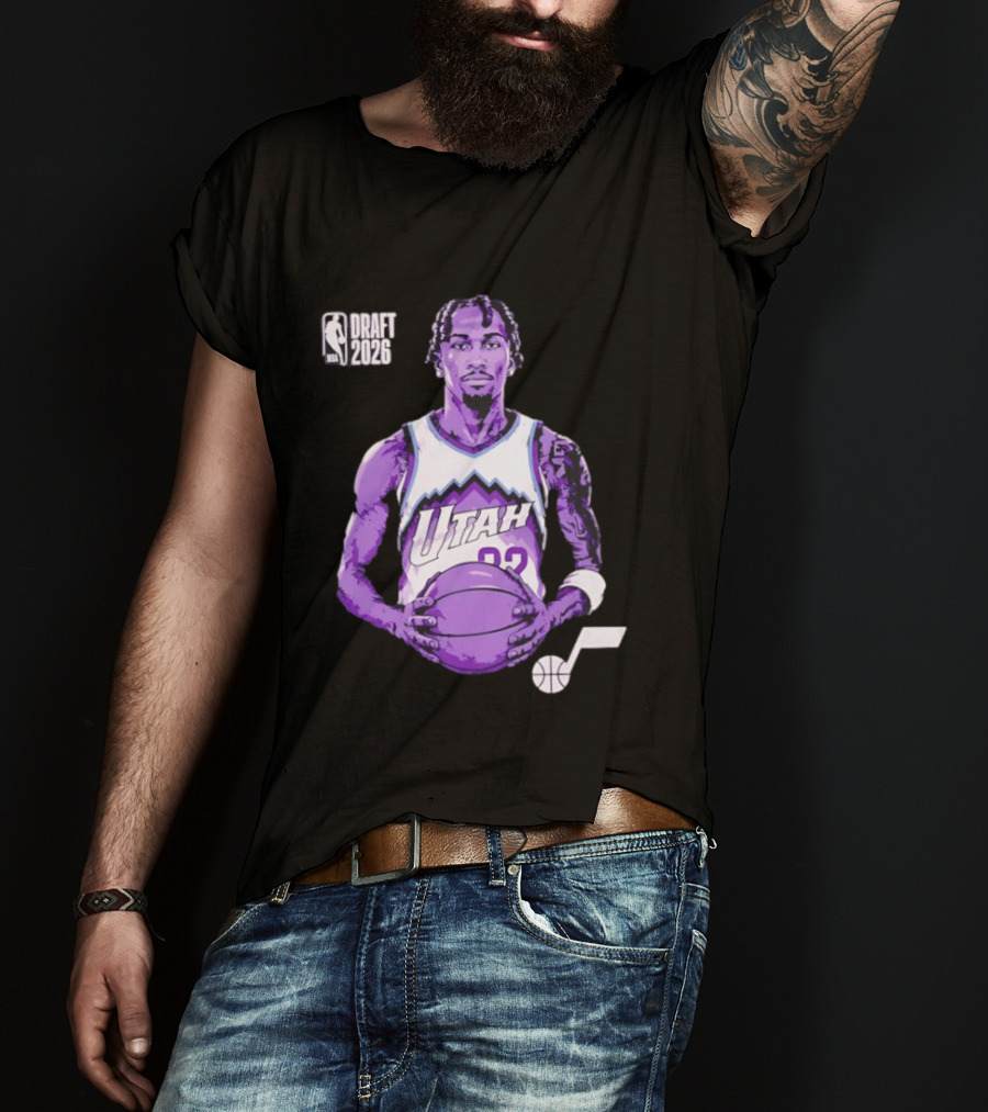 Utah Jazz 2026 NBA Draft Darryn Peterson Fade Basketball T-Shirt