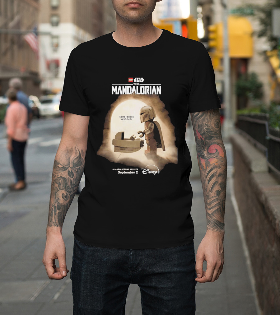 LEGO Star Wars The Mandalorian Some Heroes Just Click Disney Plus September 2026 T-Shirt