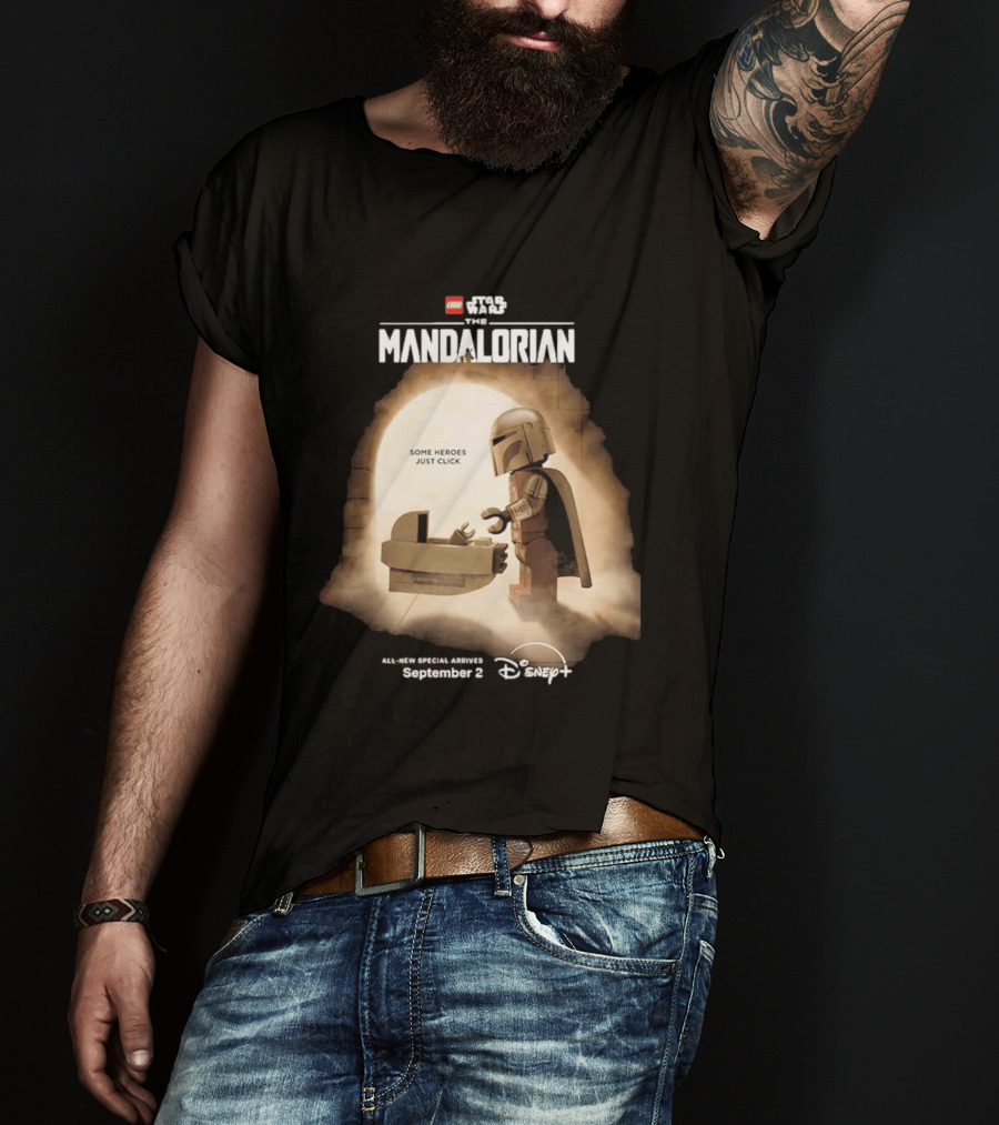 LEGO Star Wars The Mandalorian Some Heroes Just Click Disney Plus September 2026 T-Shirt