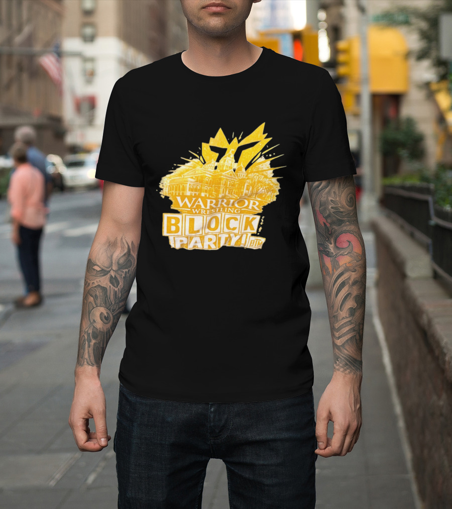 Warrior Wrestling Block Party BTM Yellow Graffiti Explosion T-Shirt