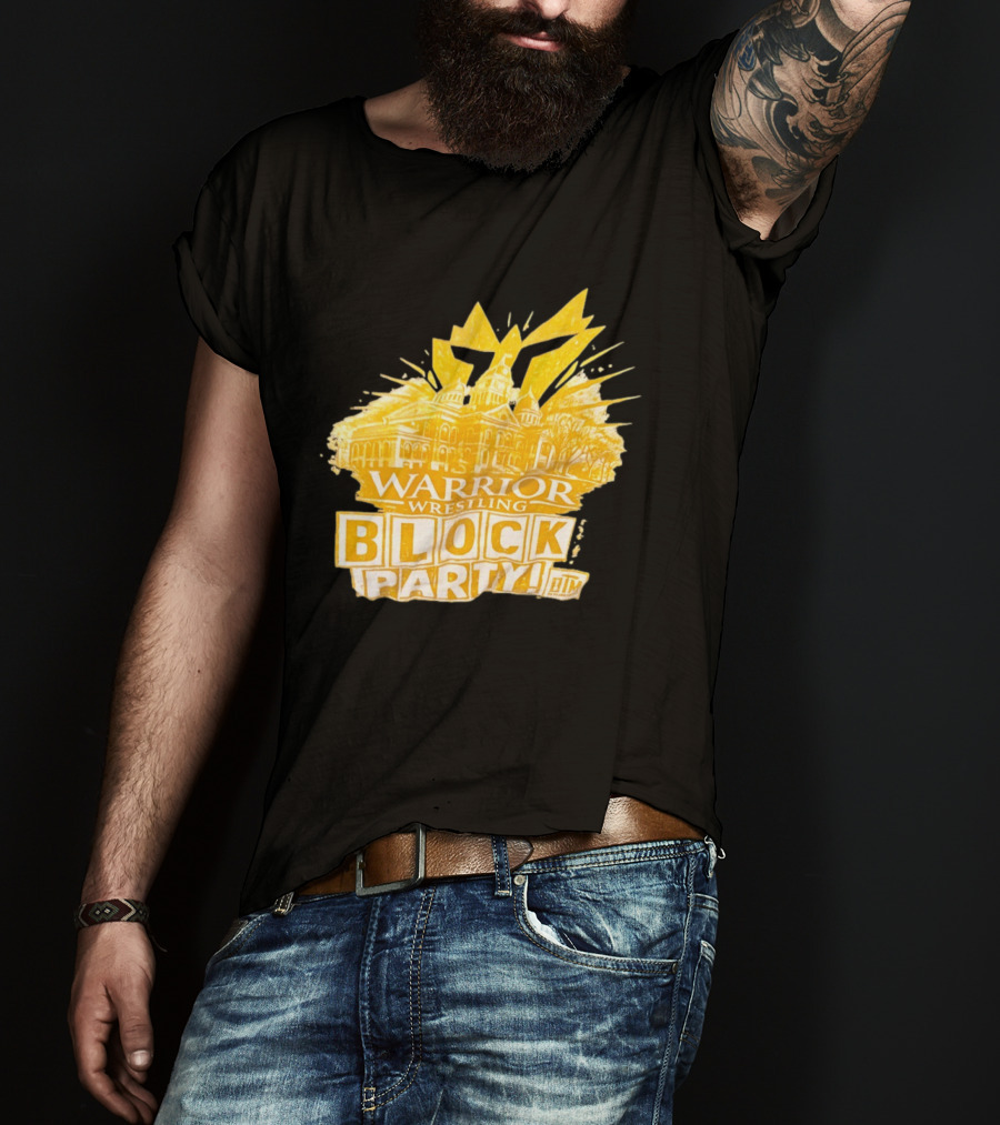 Warrior Wrestling Block Party BTM Yellow Graffiti Explosion T-Shirt
