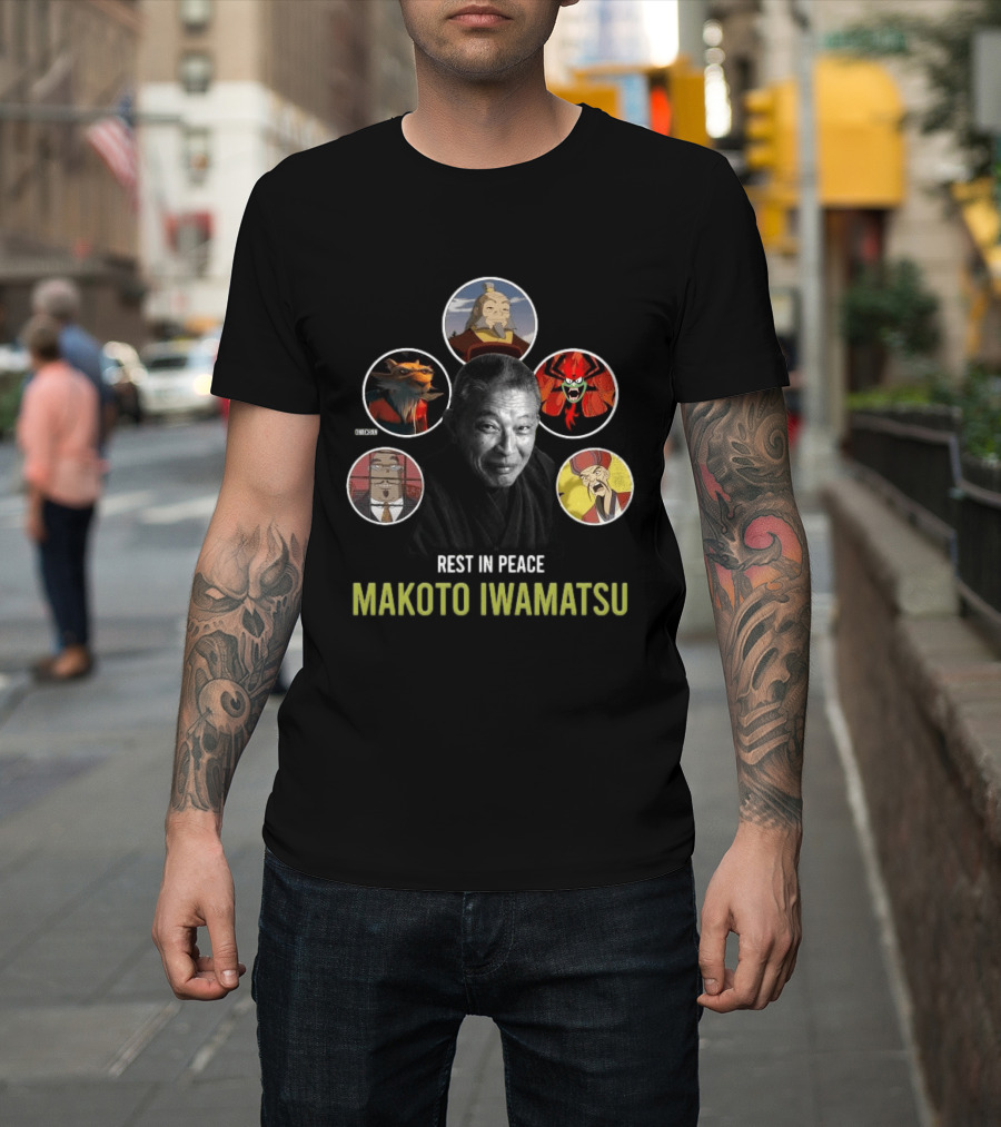 Rest In Peace Makoto Iwamatsu Uncle Iroh Aku Splinter Happy Cat Image T-Shirt