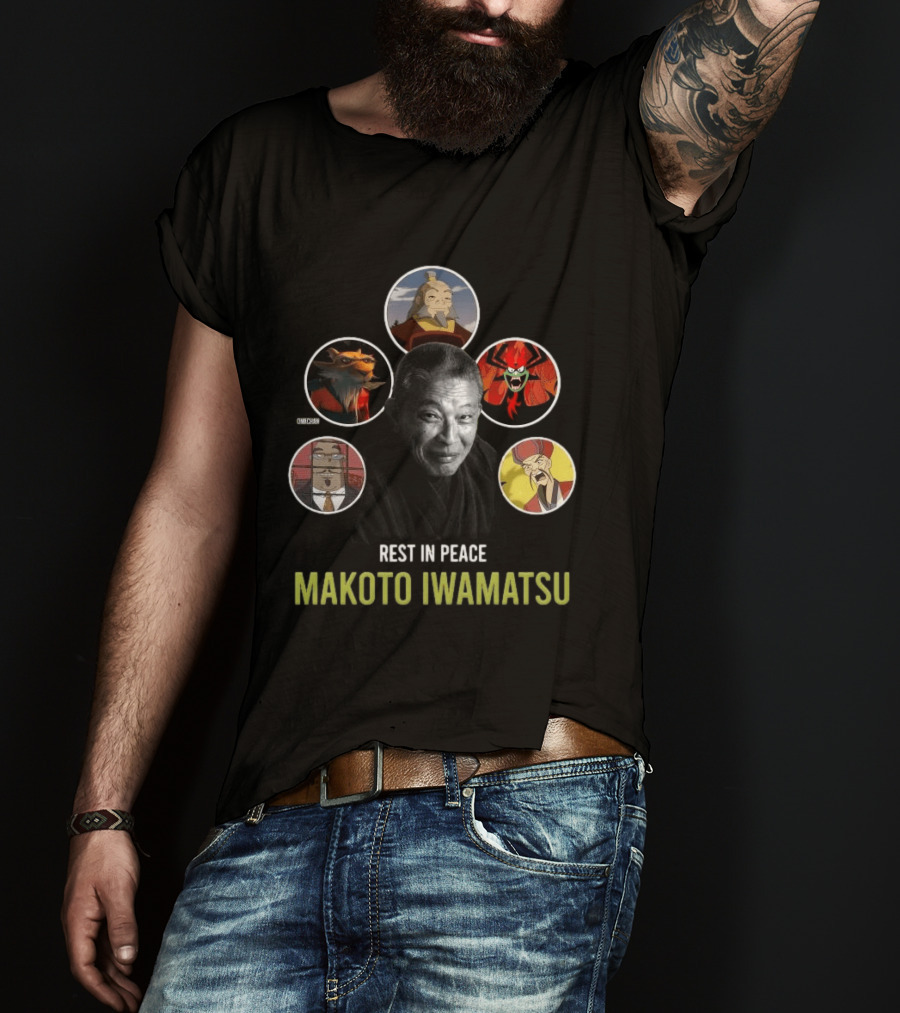 Rest In Peace Makoto Iwamatsu Uncle Iroh Aku Splinter Happy Cat Image T-Shirt
