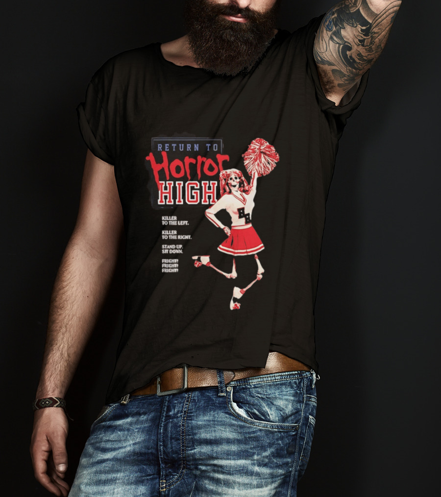 Return To Horror High Killer Cheerleader Skeleton Fright T-Shirt