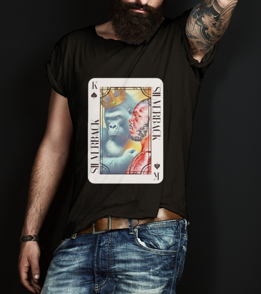 Silverback King Of Spades Gorilla Playing Card T-Shirt