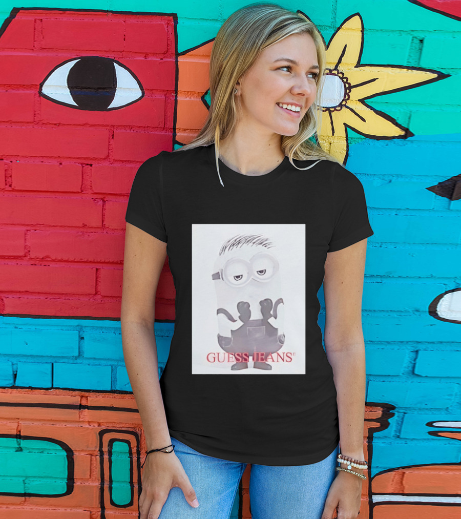 Minion Guess Jeans Despicable Me Goggle Wearing Cartoon T-Shirt