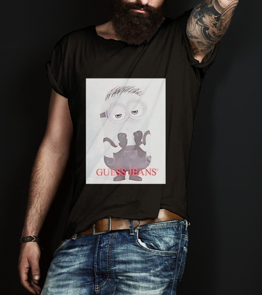 Minion Guess Jeans Despicable Me Goggle Wearing Cartoon T-Shirt