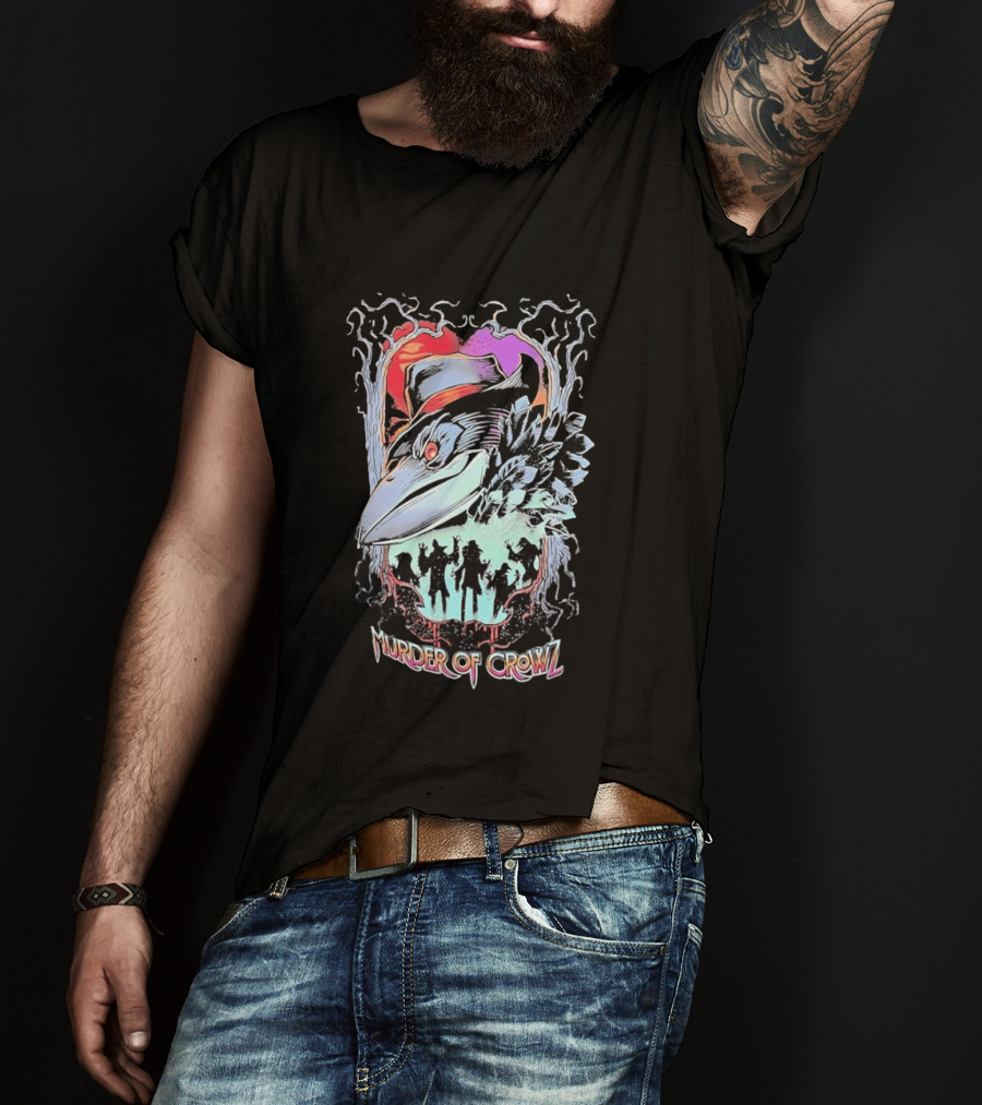 Murder Of Crowlz Gothic Raven Dark Mystical Forest Artifacts T-Shirt