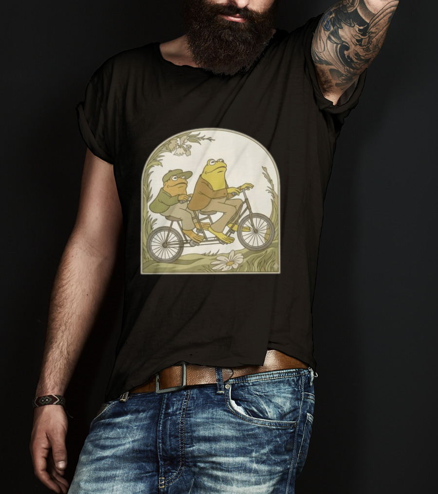 Frog And Toad Riding Tandem Bicycle T-Shirt