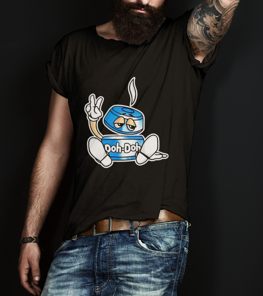 Doh Doh Peace Sign Playful Cartoon Character In Relaxed Pose T-Shirt