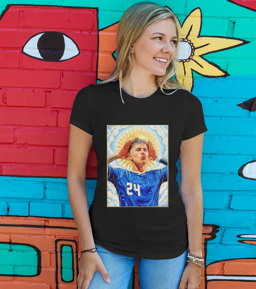 Enzo Fernández 24 Argentina Sun Of May Hands To Ears Gesture T-Shirt