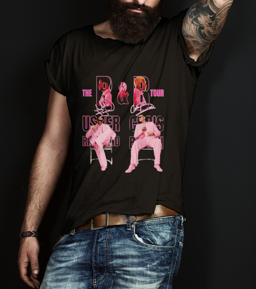 The B And B Tour Usher Chris Brown Pink Suits T-Shirt