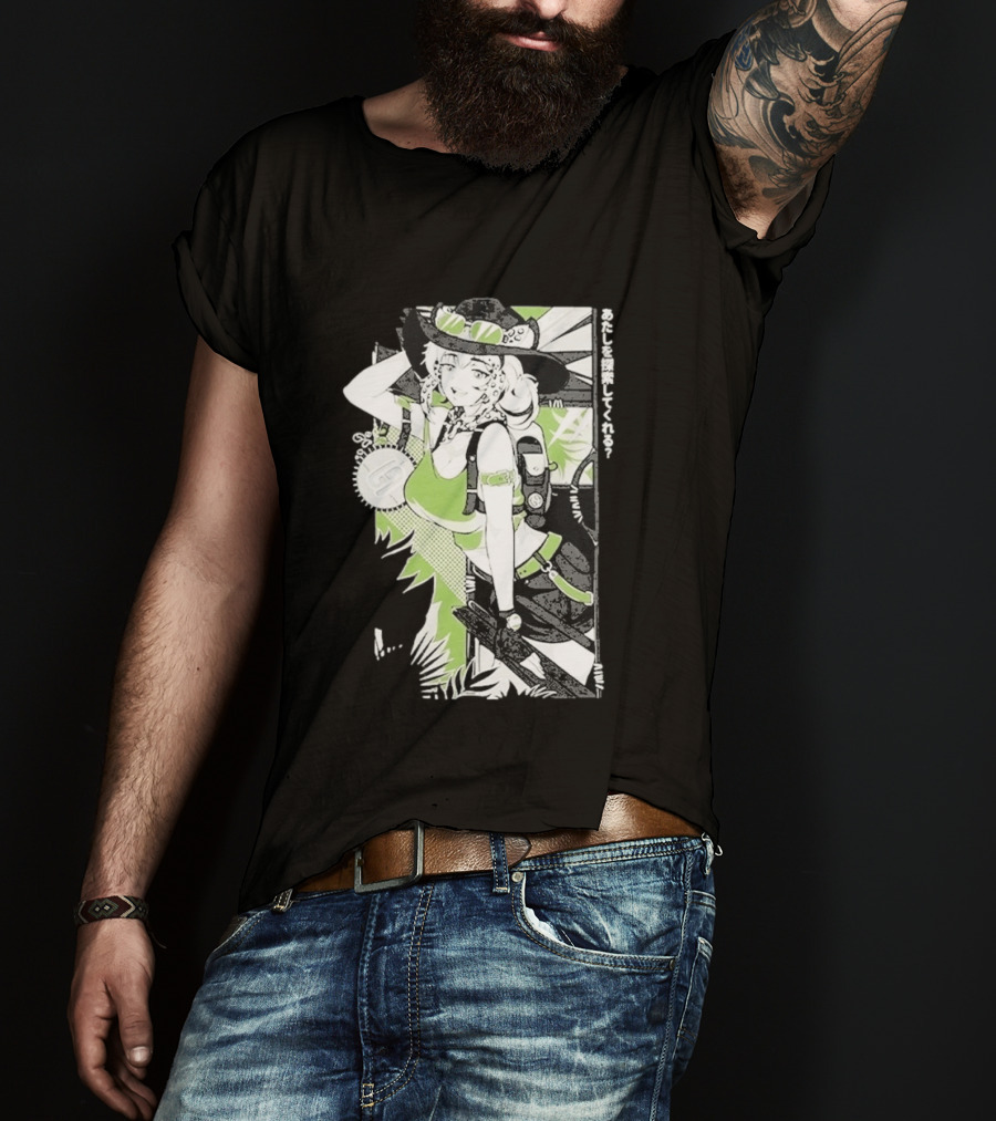 Wild Gamersupps Anime Waifu Adventure Green Aesthetic T-Shirt