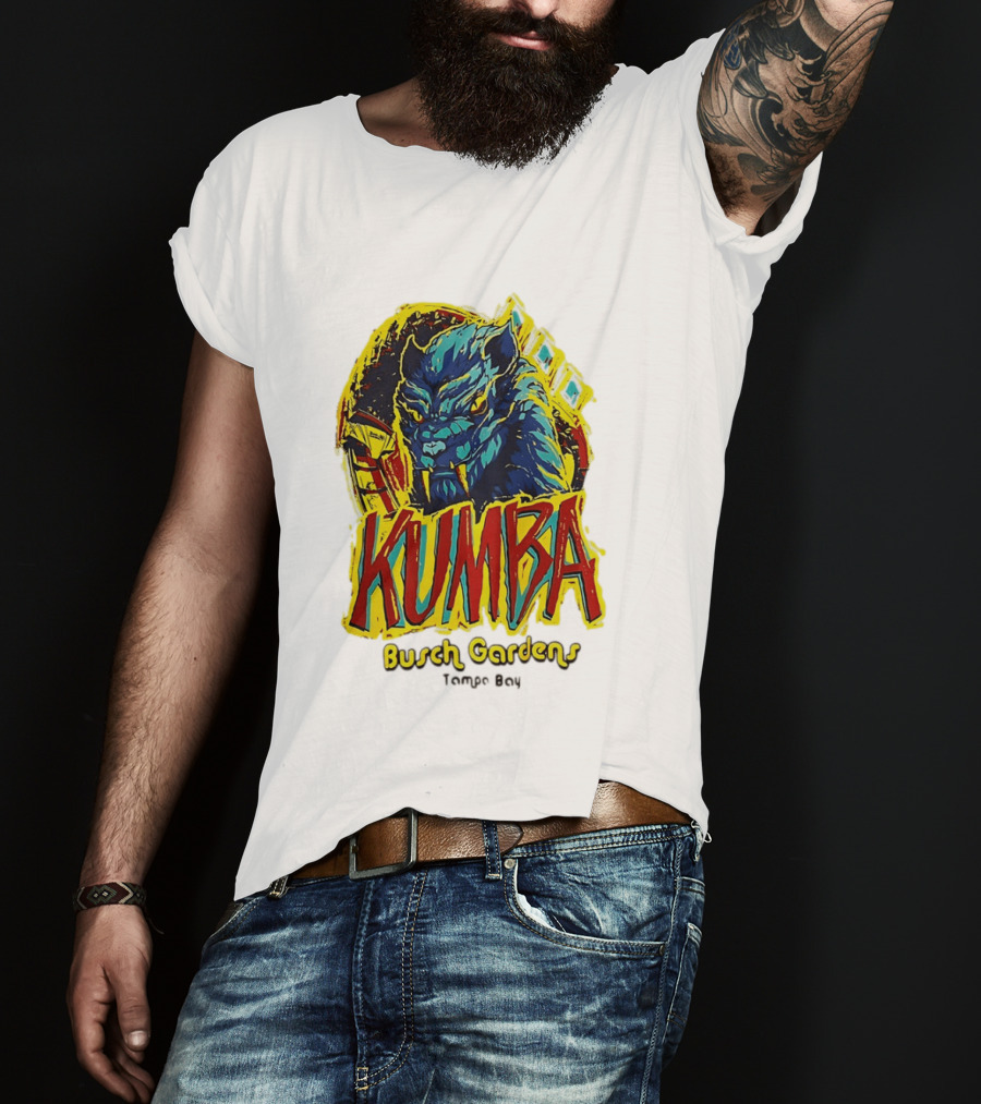 Kumba Busch Gardens Tampa Bay Roller Design With Fierce Beast T-Shirt