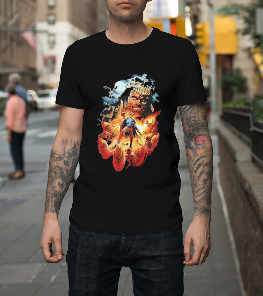 Army Of Darkness Who Wants Some Epic Movie Artwork Battle Scene T-Shirt