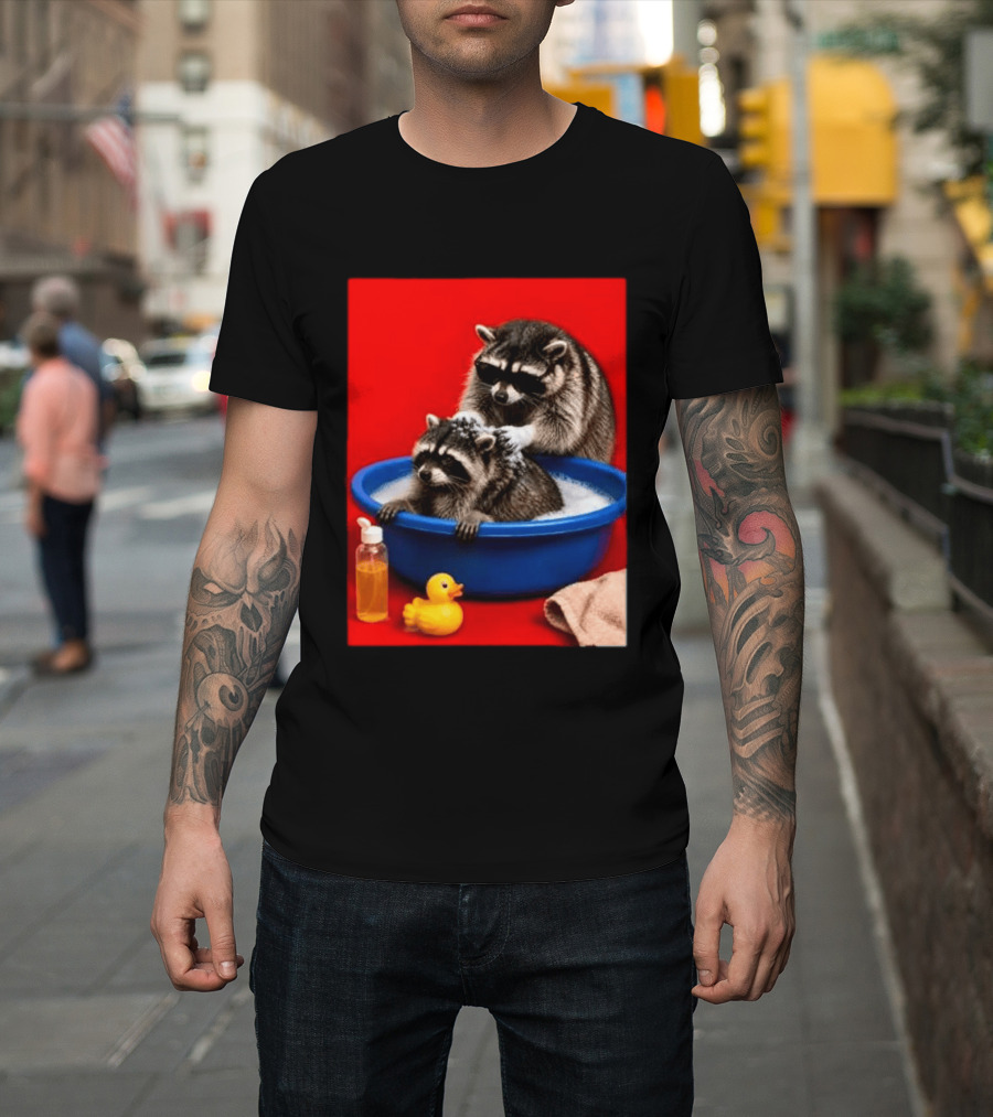 Jimothy Raccoon Viral Trash Panda Bubble Bath Glasses T-Shirt