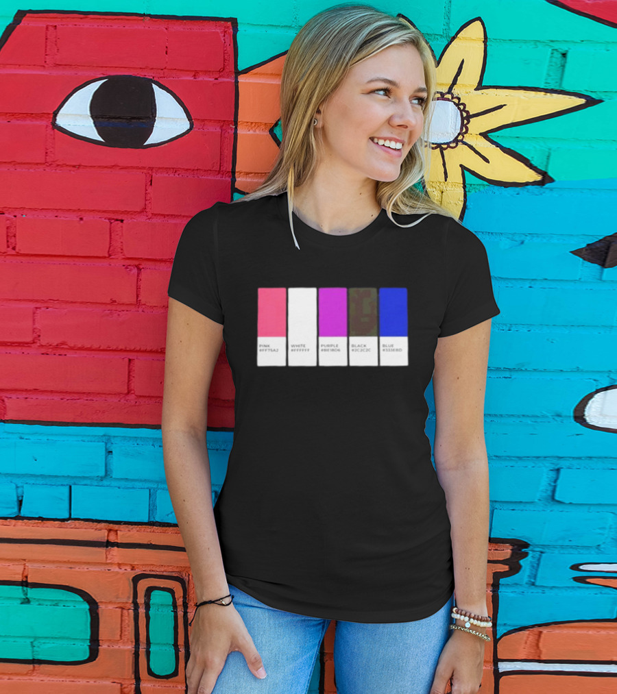 Pink #FF79A2 White #FFFFFF Purple #BE18D6 Black #2C2C2C Blue #3358ED T-Shirt