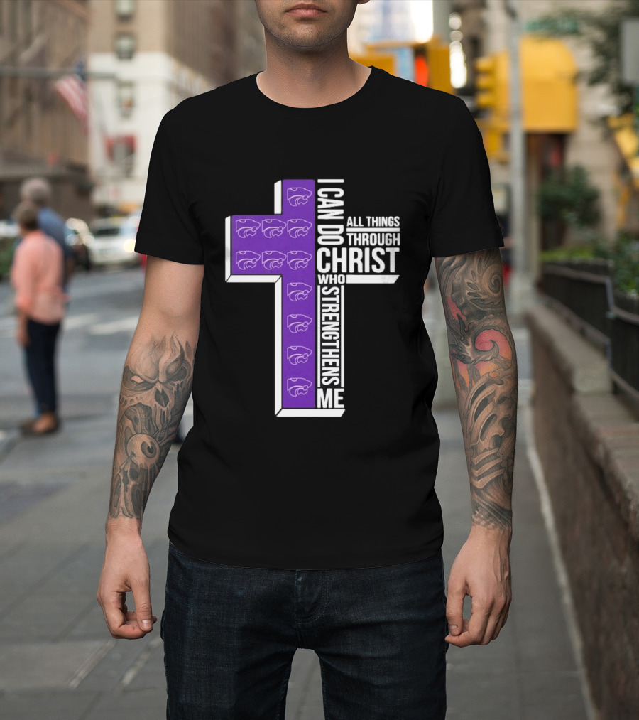 Kansas State Wildcats Faith Empowerment Through Christ Cross T-Shirt
