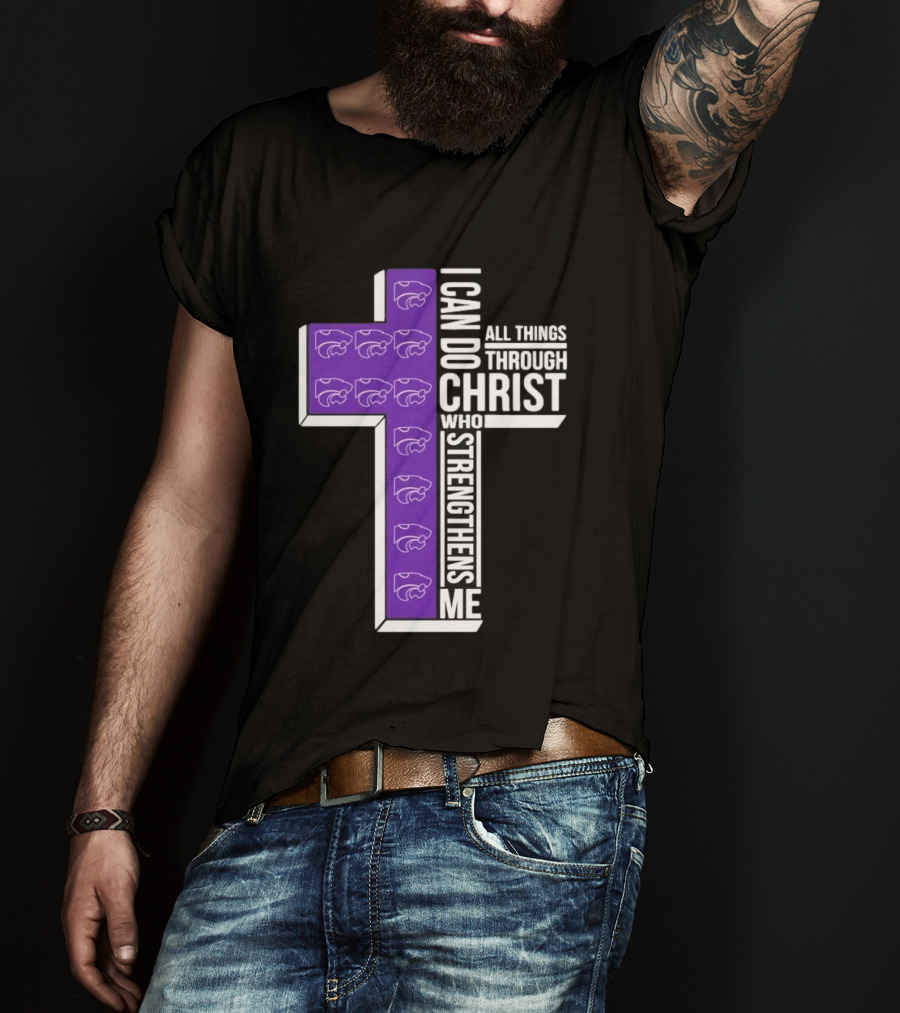 Kansas State Wildcats Faith Empowerment Through Christ Cross T-Shirt
