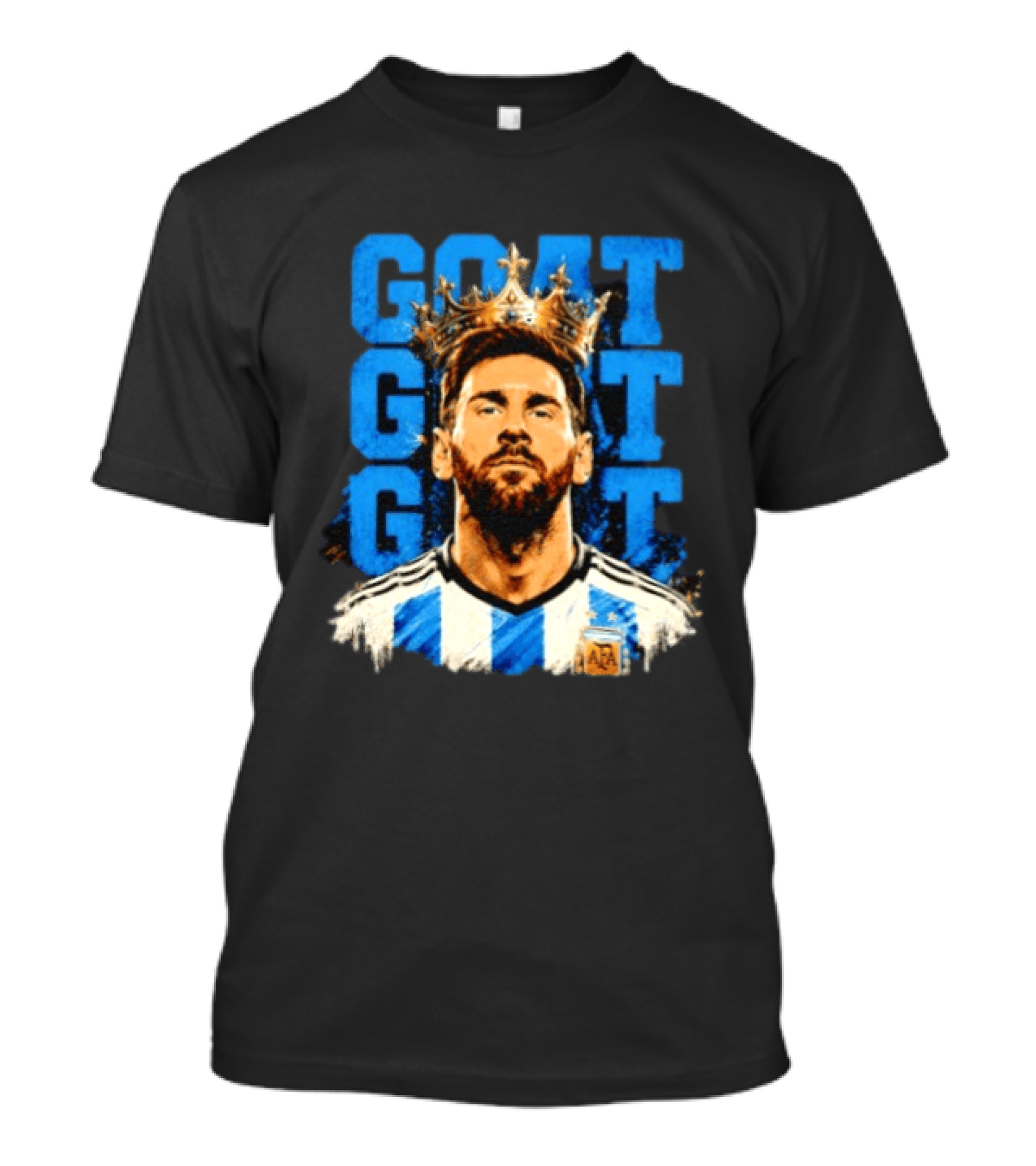Lionel Messi GOAT Crown Argentina Football Team T-Shirt