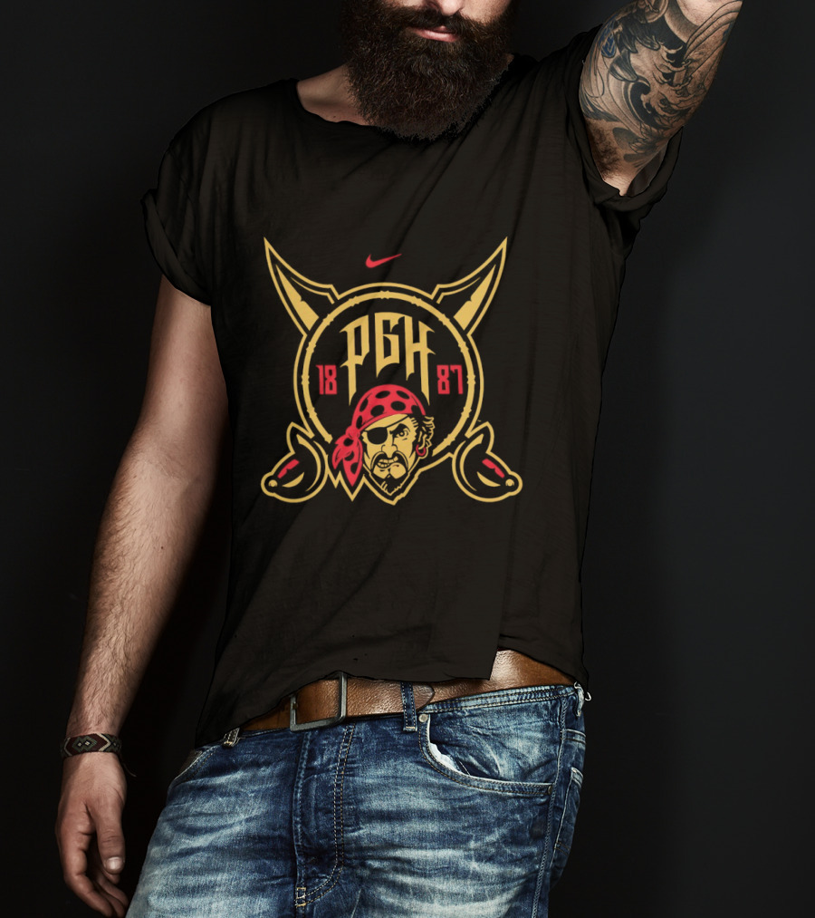 Pittsburgh Pirates PGH 1887 MLB Pirate Eyepatch Red Bandana Retro Sports Fan Merchandise T-Shirt