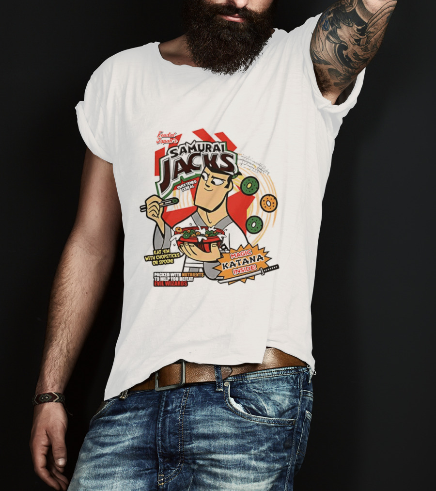 Samurai Jacks Eat 'Em With Chopsticks Magic Katana Nutrients Evil Wizards T-Shirt