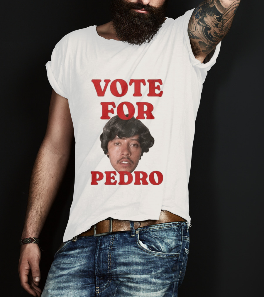 Vote For Pedro Distressed Vintage Style Iconic Headshot Retro Movie Reference T-Shirt