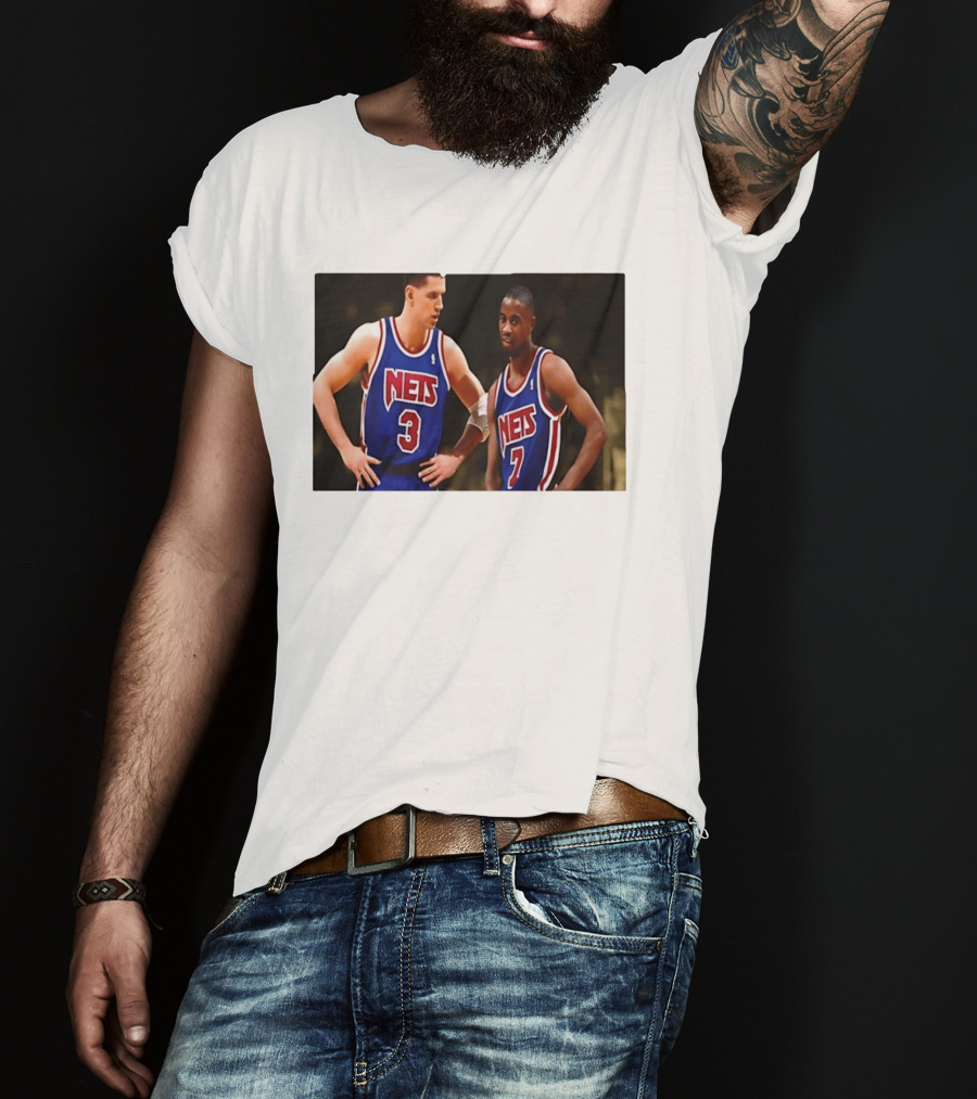 Drazen Petrovic Kenny Anderson New Jersey Nets 3 7 Blue Jerseys T-Shirt