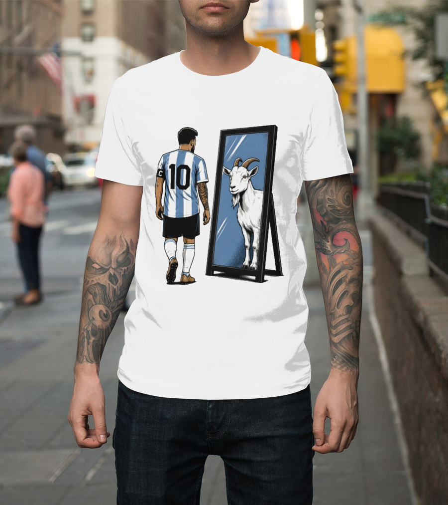GOAT In The Mirror Argentina 10 Soccer Legend T-Shirt