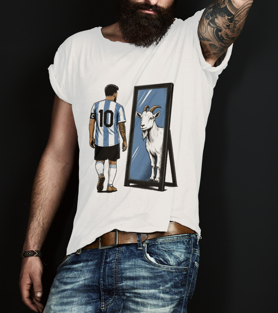GOAT In The Mirror Argentina 10 Soccer Legend T-Shirt