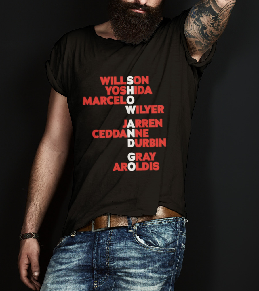 Boston Baseball Show And Go Willson Yoshida Marcel Wilyer Jarren Ceddanne Durgin Gray Aroldis 2026 Names Word Game T-Shirt