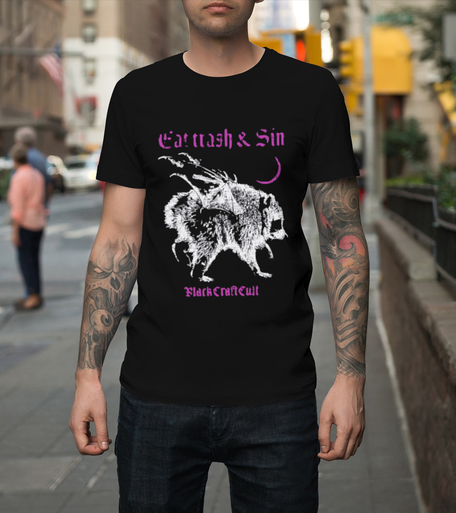 Eat Trash & Sin Raccoon Wings BlackCraft Cult T-Shirt
