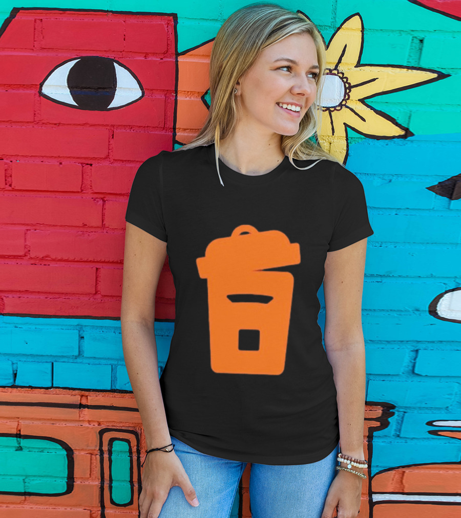 Orange Trash Can Garbage Bin Waste Basket T-Shirt