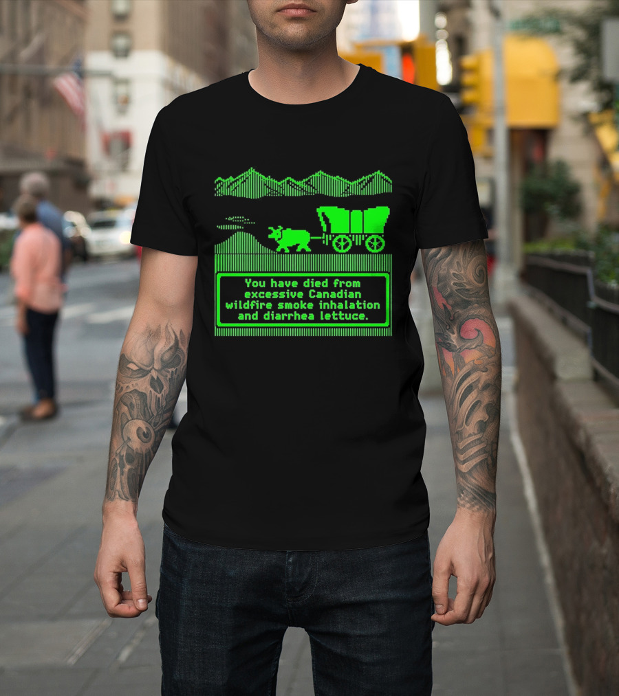 Oregon Trail You Have Died From Excessive Canadian Wildfire Smoke Inhalation And Diarrhea Lettuce T-Shirt