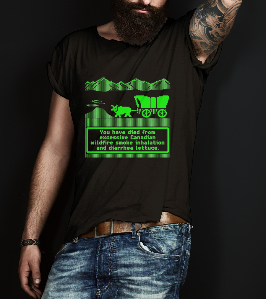 Oregon Trail You Have Died From Excessive Canadian Wildfire Smoke Inhalation And Diarrhea Lettuce T-Shirt
